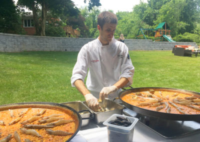 paella station garden catering chef Carlos