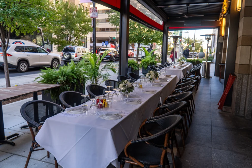Two table on patio
