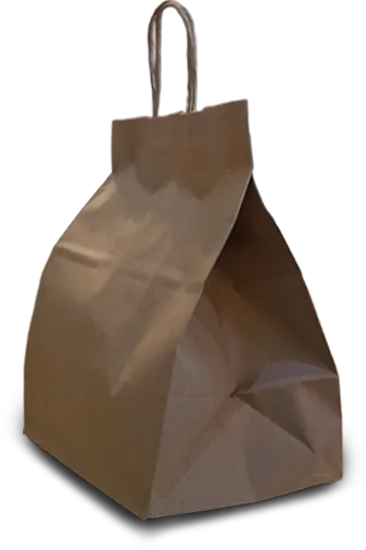 Order To Go: brown paper takeout bag